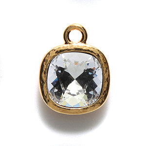 TC6763-GL: 10mm 4470 Cushion Crystal In Frame GLD