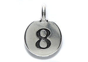 TC2438-AS: Charm Number 8 Ant SIL 11.5x16mm