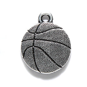 TC2462-AS: Charm Basketball 16x19mm Ant SIL