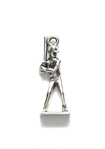 PW6453-S: Charm Baseball Batter 24mm Silver-1PC