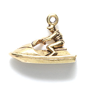 PW6377-AG: Charm Jet Ski 14x21mm Ant Gold - 1PC