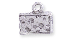 PW9030-S: Charm Swiss Cheese Wedge Ant Pewter 12x13mm 1PC