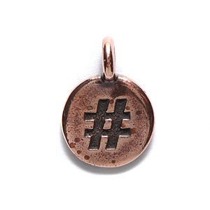 TC2452-AC: Charm Hashtag 11.5x16mm Ant CPPR