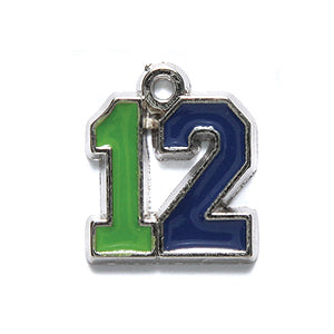 PW6472-GB: Charm 12 Green Blue Epoxy 14x16mm 1PC