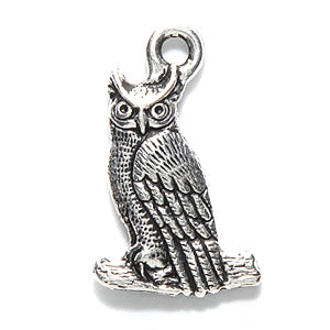 TC2383-AS: Charm Owl Ant SIL 22mm