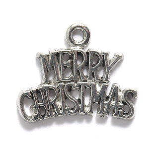 PW9283-S: Charm Merry Christmas Ant Pewter 18x22mm 1PC