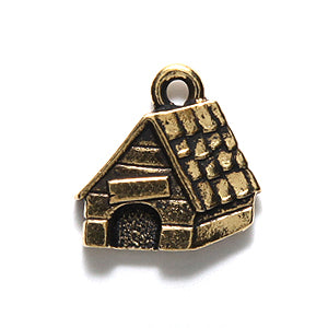 TC2521-AG: Charm Dog House 15mm Ant GLD