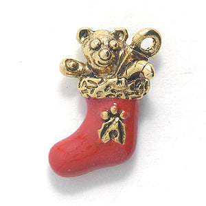 PW9289-EG: Charm Christmas Stocking Ant Gold 20mm - 1PC