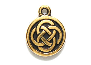 TC2033-AG: Charm Celtic Round Ant GLD 12x15mm