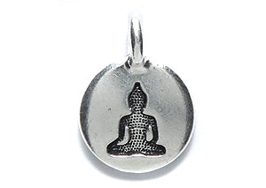 TC2407-AS: Charm Buddha 11.5x16mm Ant SIL