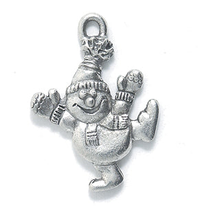 PW9306-S: Charm Dancing Snowman Silver 23mm-1PC