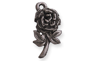 PW9152-S: Charm Rose Ant Pewter 7x17mm 1PC