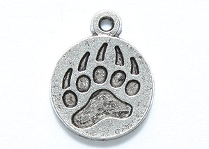 PW6317-S: Charm Bear Paw 13x16mm Ant Pewter 1PC