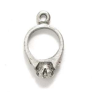 PW9150-S: Charm Engagement Ring Ant Pewter 12x20mm 1PC