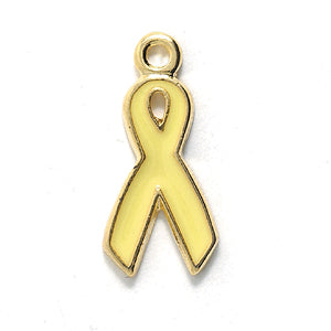 PW9278-YG: Charm Yellow Ribbon Ant Gold 10x20mm - 1PC