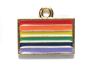 PW6473-EG: LGBT Pride Rainbow Flag Epoxy GLD 14x17