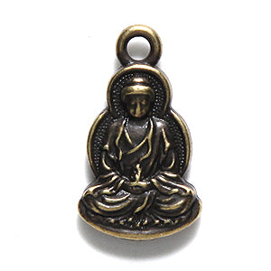 TC2528-AB: Charm Buddha 12.5x21mm Ant Brass