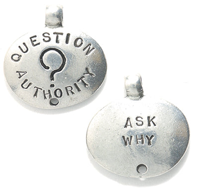 PW9691-S: Pendant Question Authority Silver-1PC