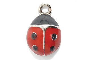 PW9971-R: Charm Epoxy Ladybug Red/black 10x16mm-1PC