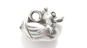 PW9831-S: Charm Rubber Ducky Ant Pewter 10x12mm 1PC