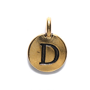 TC240-DG: Charm Letter D Ant GLD 11.5x16mm