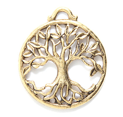 PW6372-AG: Charm Tree Of Life Ant Gold 29mm-1PC