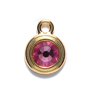 TC6756-10: Charm Ss34 Rose Stepped GLD 12mm