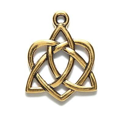 TC2390-AG: Charm Trinity Heart Ant GLD 27mm