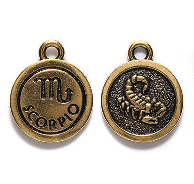 TC2477-AG: Charm Scorpio Ant GLD 15x18.5mm