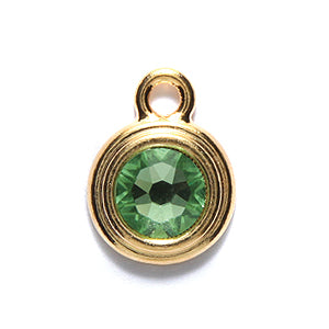 TC6756-08: Charm Ss34 Peridot Stepped GLD 12mm