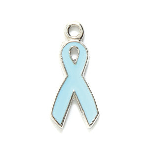 PW9278-SBS: Charm Sky Blue Ribbon Epoxy Ant Pewter 10x20mm 1PC