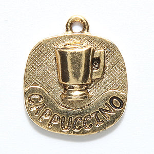 PW6355-AG: Charm Square Cappuccino 20mm Ant Gold - 1PC