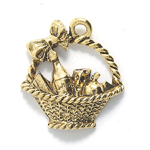 PW9031-AG: Charm Wine/fruit Basket Ant Gold 19x20mm - 1PC