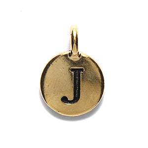 TC240-JG: Charm Letter J Ant GLD 11.5x16mm