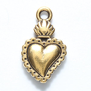 TC2322-AG: Charm Heart Milagro 21.5mm Ant GLD