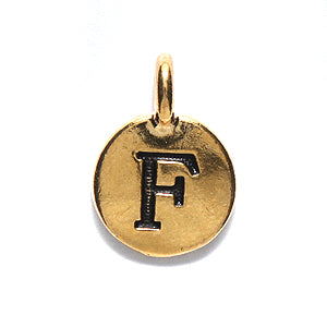 TC240-FG: Charm Letter F Ant GLD 11.5x16mm