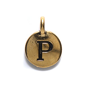 TC240-PG: Charm Letter P Ant GLD 11.5x16mm