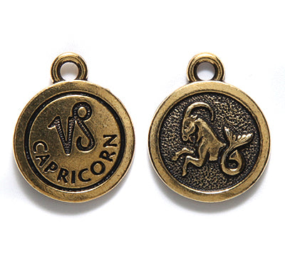 TC2479-AG: Charm Capricorn Ant GLD 15x18.5mm