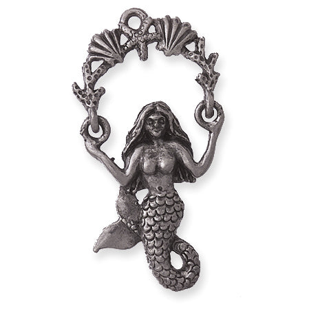 PW9048-S: Charm Mermaid Swinging Ant Pewter 20x35mm 1PC