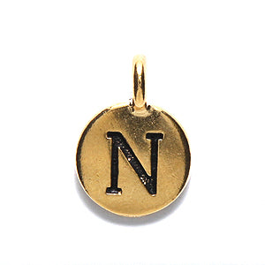 TC240-NG: Charm Letter N Ant GLD 11.5x16mm