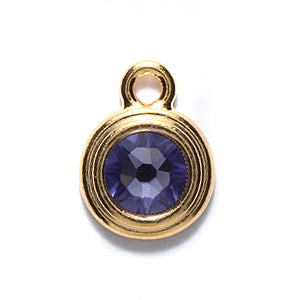 TC6756-12: Charm Ss34 Tanzanite Stepped GLD 12m