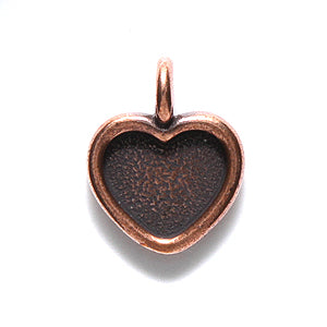 TC2465-AC: 10mm Heart Bezel Charm Ant CPPR