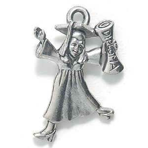 PW9262-S: Graduation Girl Silver 17x25mm-1PC