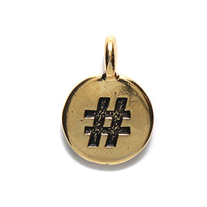 TC2452-AG: Charm Hashtag 11.5x16mm Ant GLD