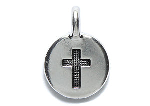 TC2406-AS: Charm Cross 11.5x16mm Ant SIL