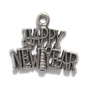 PW9285-S: Charm Happy New Year Ant Pewter 18x22mm 1PC