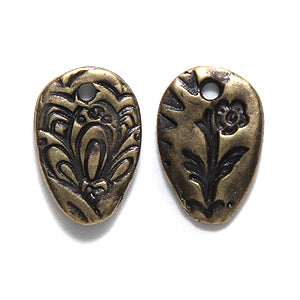 TC2493-AB: Charm Flora 14mm Ant Brass