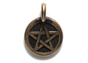 TC2507-AB: Charm Pentagram Ant Brass 11.5x16mm