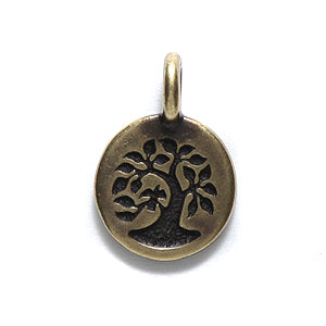 TC2454-AB: Charm Tree 11.5x16mm Ant Brass