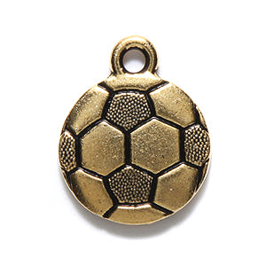 TC2463-AG: Charm Soccerball 15x19mm Ant GLD